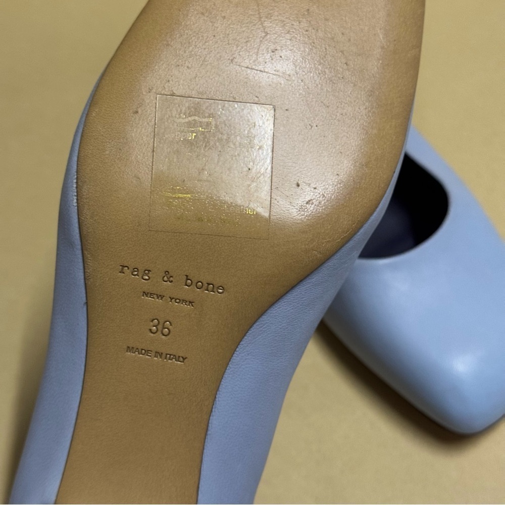 Rag & Bone Eren Chambray Leather Block Heel Pump … - image 6